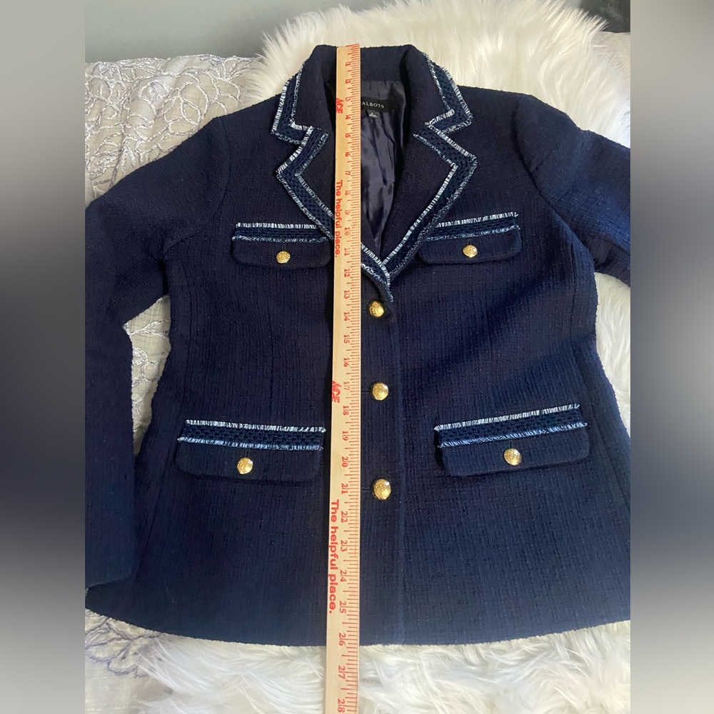 Talbot Sz 6 Navy Women’s Blazer with Gold Buttons - Picture 8 of 15